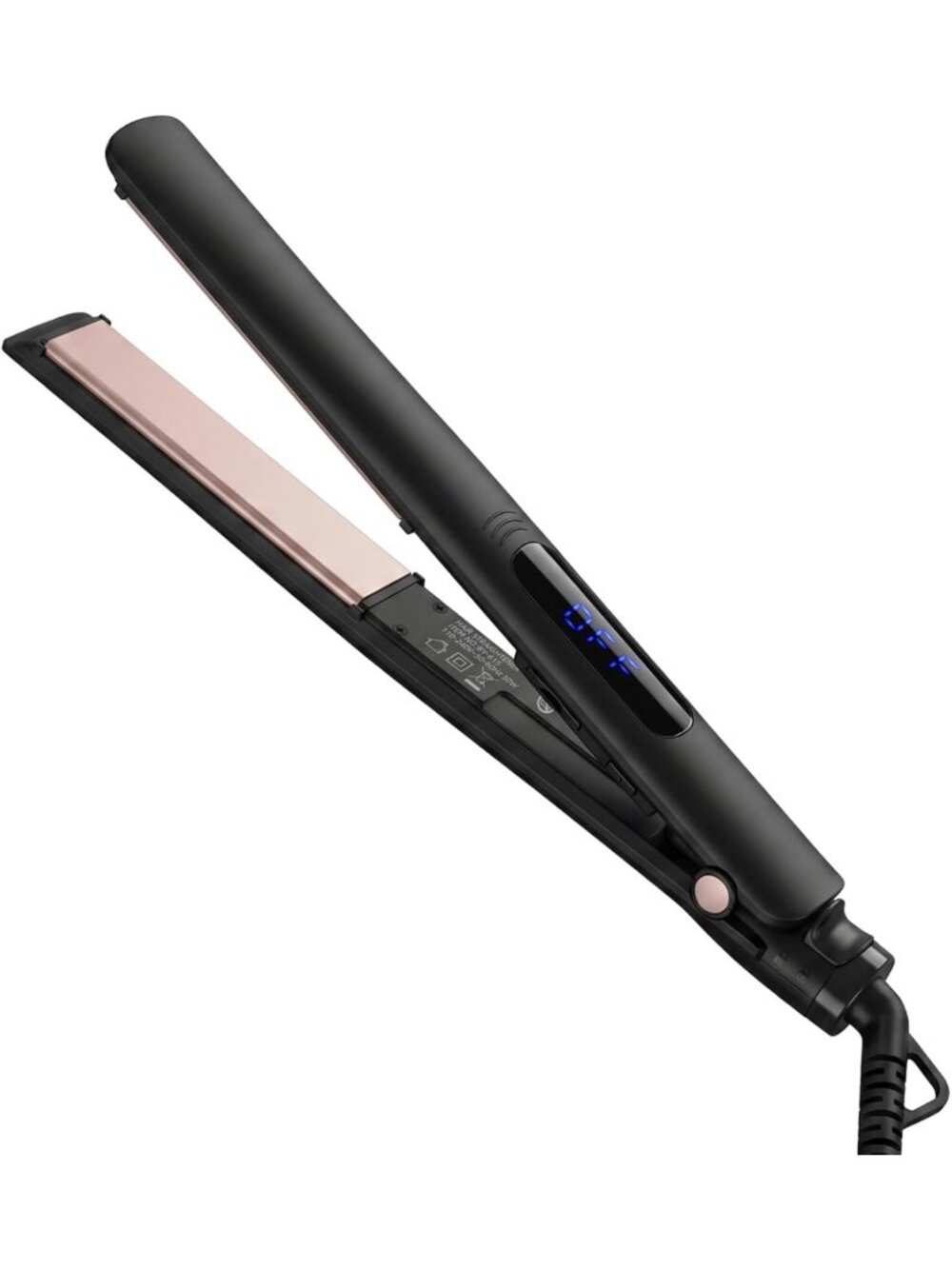 2-in-1 Hair Straightener & Curler, 1" Ceramic Flat Iron, Fast Heating